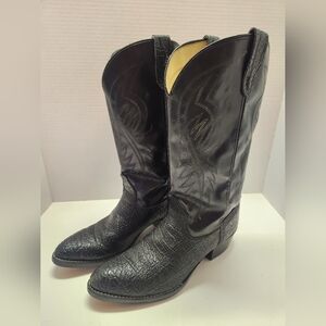 Bronco Western Black Embroidered Cowboy Boots Mens Size 10.5 EE